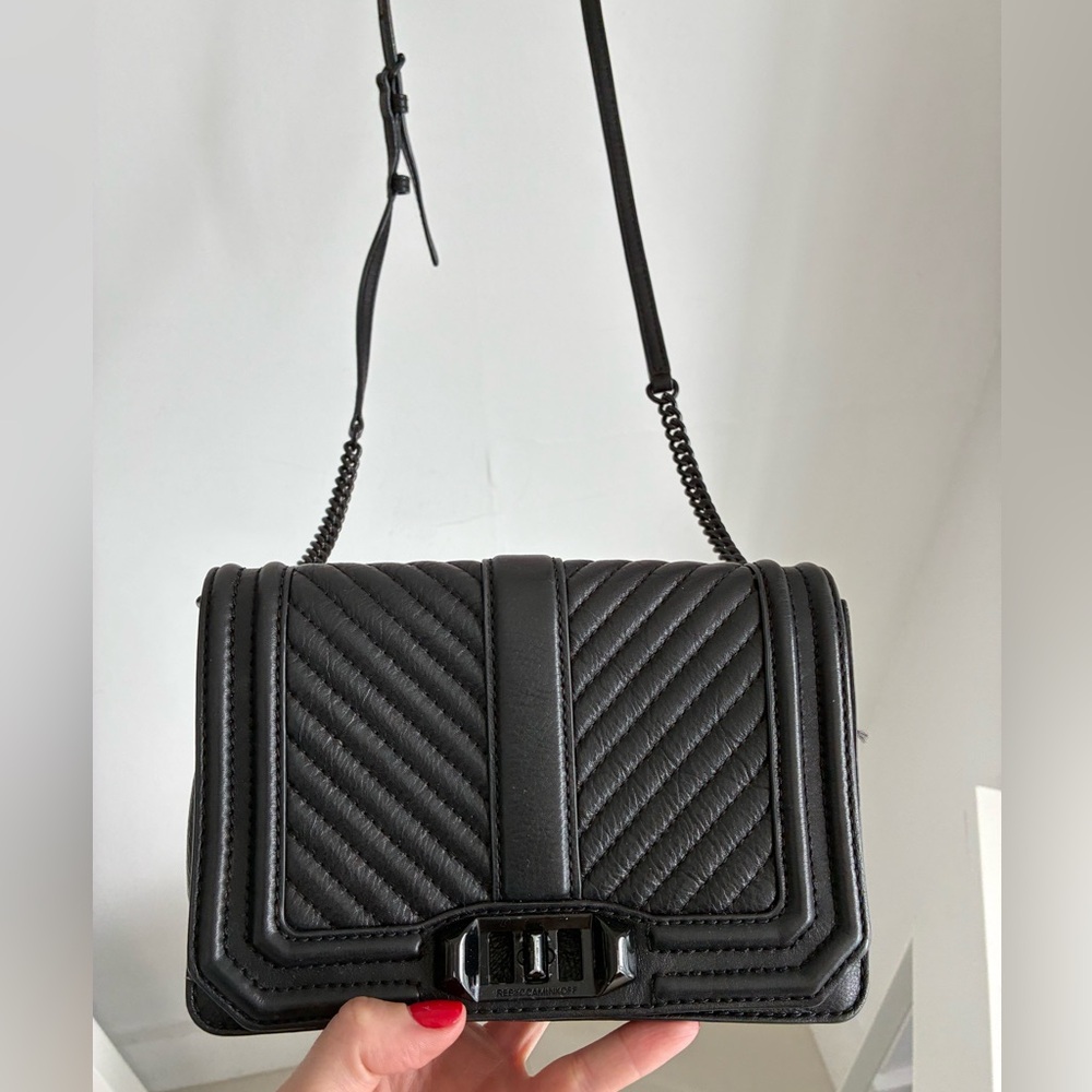 Love Chevron Quilt Small Leather Crossbody